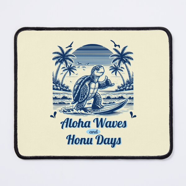 Item preview, Aloha Waves and Honu Days Surfing Sea Turtle Design | Hawaiian Beach Retro Art designed and sold by Sachie's Studio.