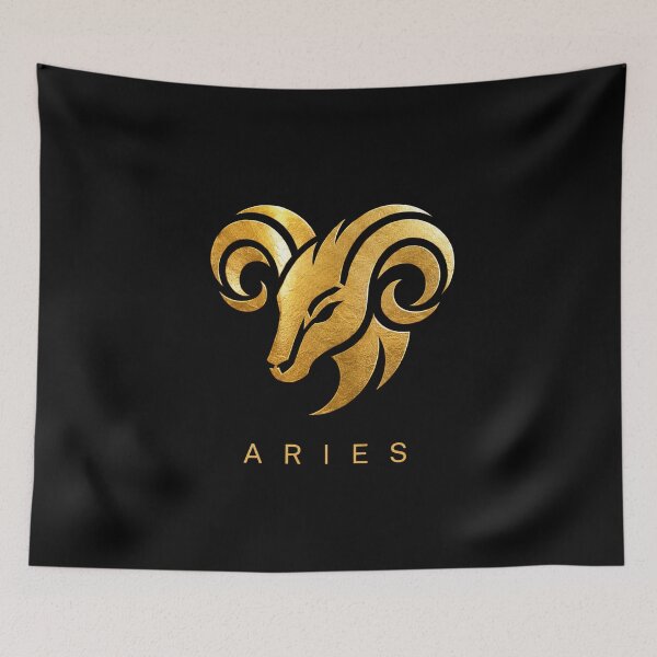 Item preview, Aries zodiac sign golden style designed and sold by CMYKStudio.