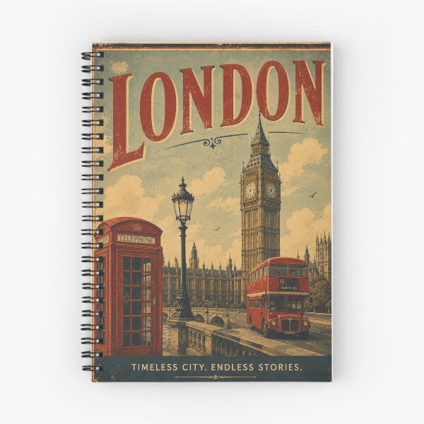 Item preview, London´s Iconic Charm: Vintage Big Ben, Red Bus Poster designed and sold by Clavivs.