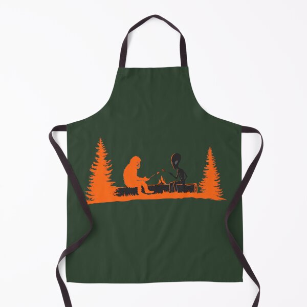 Item preview, Humorous Bigfoot and Alien Roasting Smores Campfire Friendship designed and sold by Cosmic Cactus.