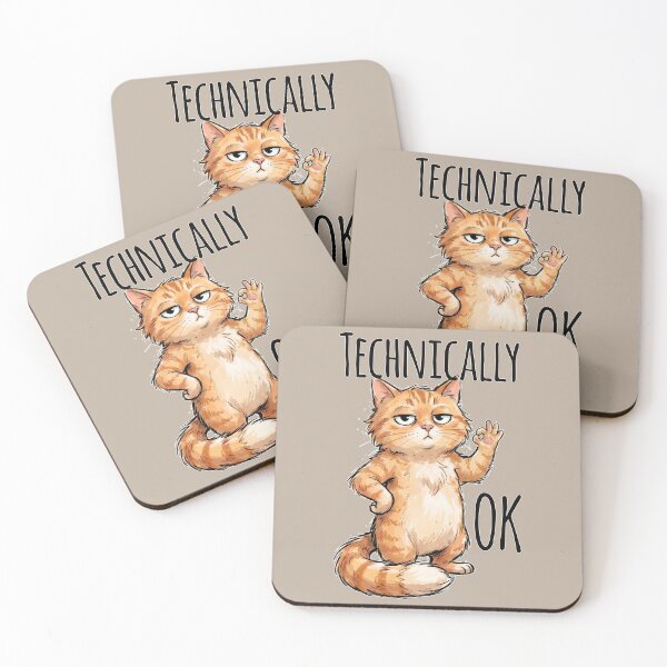 Item preview, Technically OK – Funny Grumpy Cat Sarcasm Gift Cat Lover Design designed and sold by StillWildink.