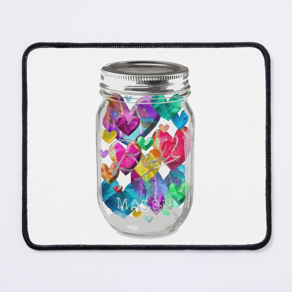 Item preview, Mason Jar Of Hearts Colorful Romantic Love Art designed and sold by Sharon Cummings Art.