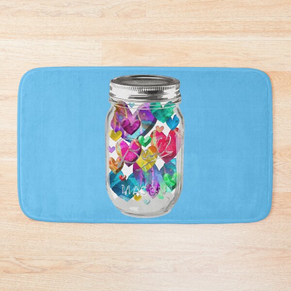 Item preview, Mason Jar Of Hearts Colorful Romantic Love Art designed and sold by Sharon Cummings Art.