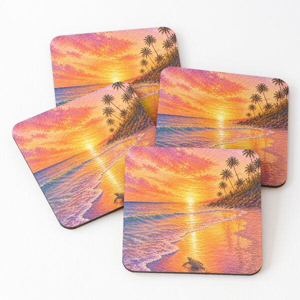 Item preview, Sunset Beach Sea Turtle designed and sold by Bara Lune Design .