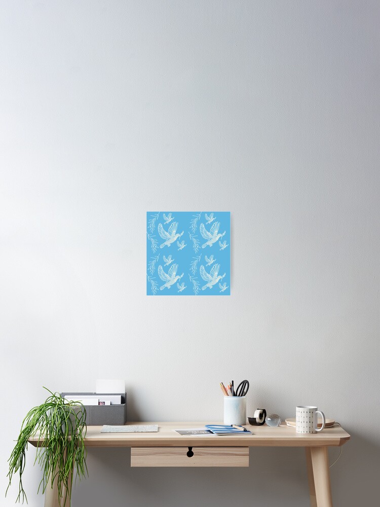 Thumbnail 2 of 3, Poster, Papercut Dove Pattern designed and sold by EHampson18.