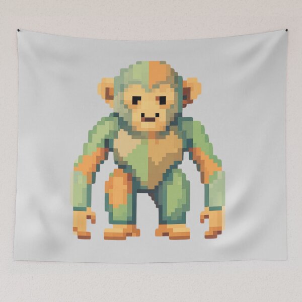 Item preview, Retro Pixel Art Monkey – Gamer Sticker for Vintage Fans designed and sold by bsbd-action.
