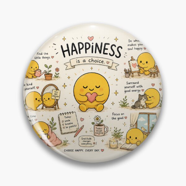 Item preview, Happiness Is A Choice Cute Motivational Yellow Blob Aesthetic designed and sold by CraftMuse19.