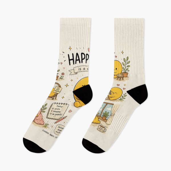 Item preview, Happiness Is A Choice Cute Motivational Yellow Blob Aesthetic designed and sold by CraftMuse19.