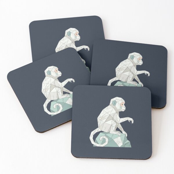 Item preview, Pixelated White Monkey – Desktop Decoration for Computer Enthusiasts designed and sold by bsbd-action.