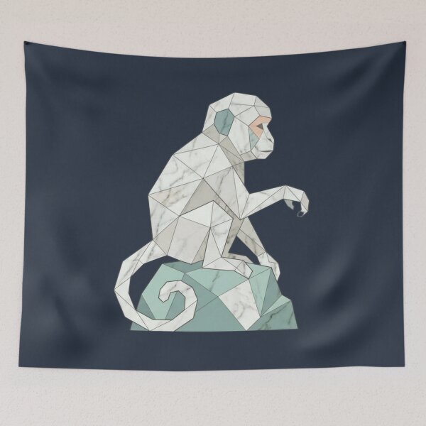 Item preview, Pixelated White Monkey – Desktop Decoration for Computer Enthusiasts designed and sold by bsbd-action.