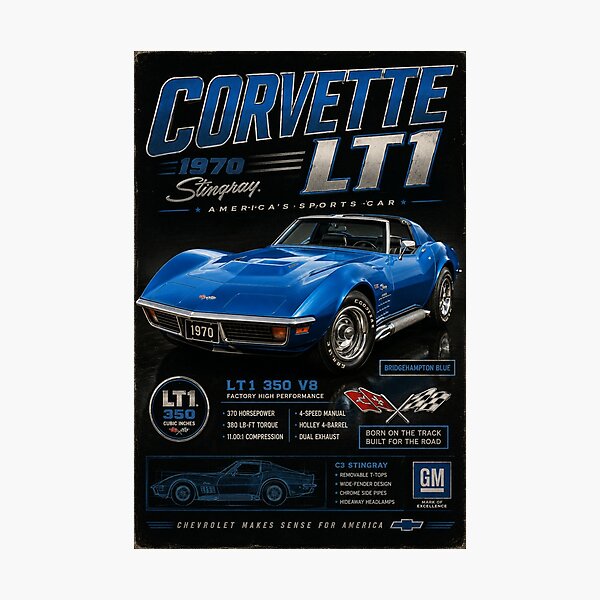 Item preview, 1970 Corvette LT1 Small Block High-Revving Classic Sports Car Vintage Art designed and sold by TheArtOfCar.