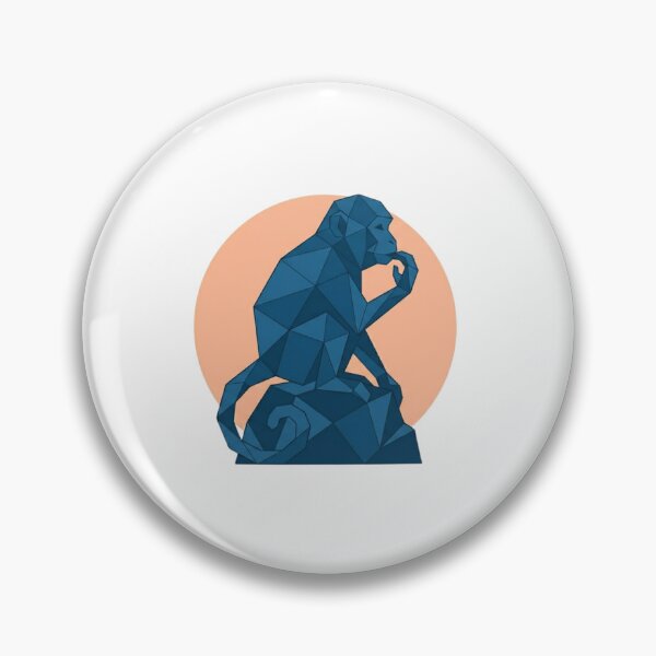 Item preview, Blue Thinking Monkey – Geometric Art for Philosophy Lovers designed and sold by bsbd-action.