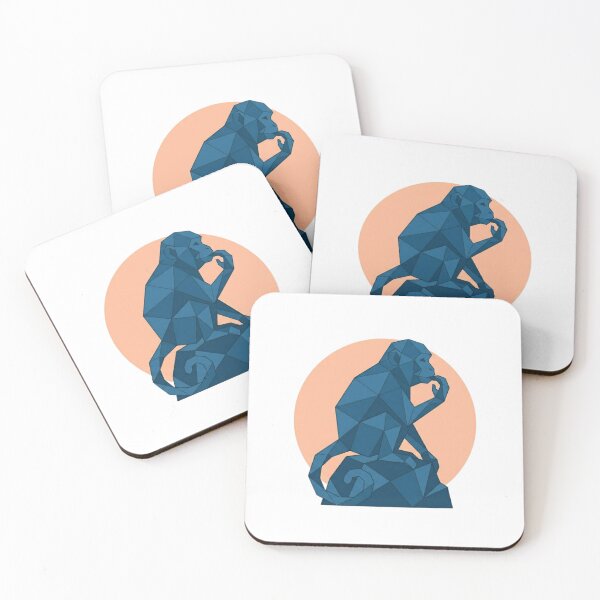 Item preview, Blue Thinking Monkey – Geometric Art for Philosophy Lovers designed and sold by bsbd-action.