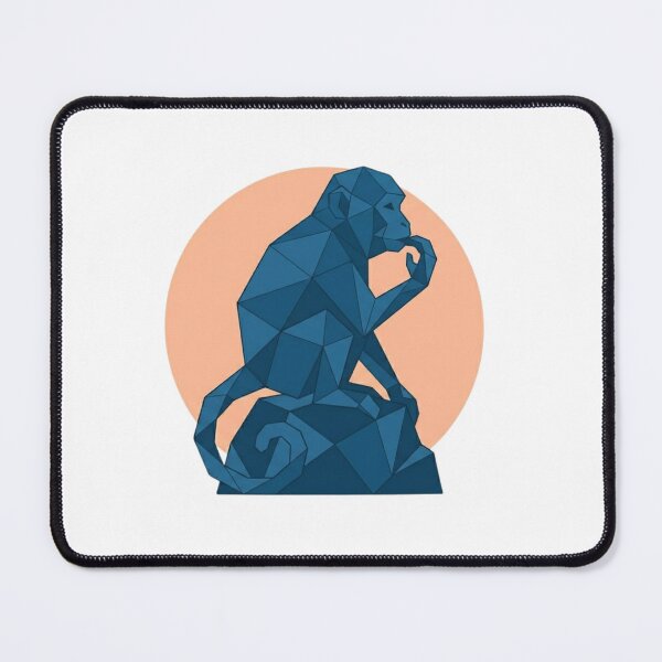Item preview, Blue Thinking Monkey – Geometric Art for Philosophy Lovers designed and sold by bsbd-action.