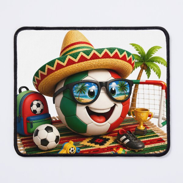 Item preview, México Soccer Fiesta Cartoon – Cute Football Sombrero Design designed and sold by ArtSpark Studio.