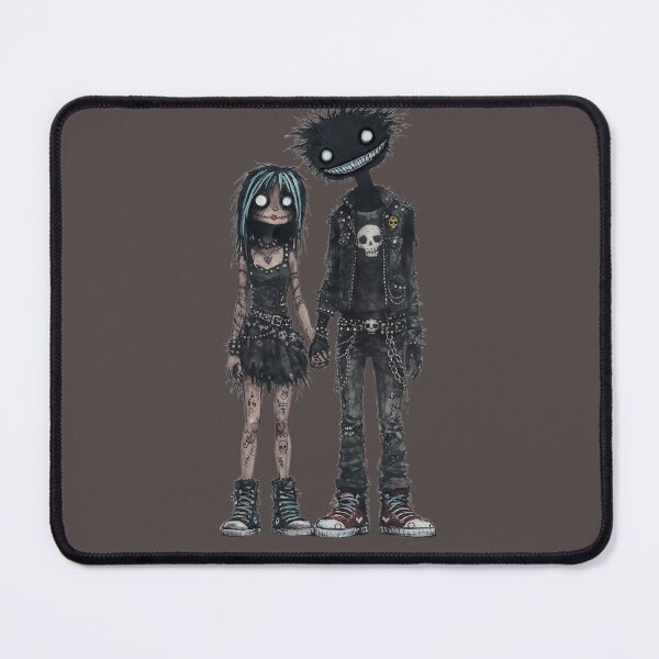 Item preview, Gothic Punk Couple Art - Tattooed Alt Girl and Shadow Entity Illustration designed and sold by kitastylish.