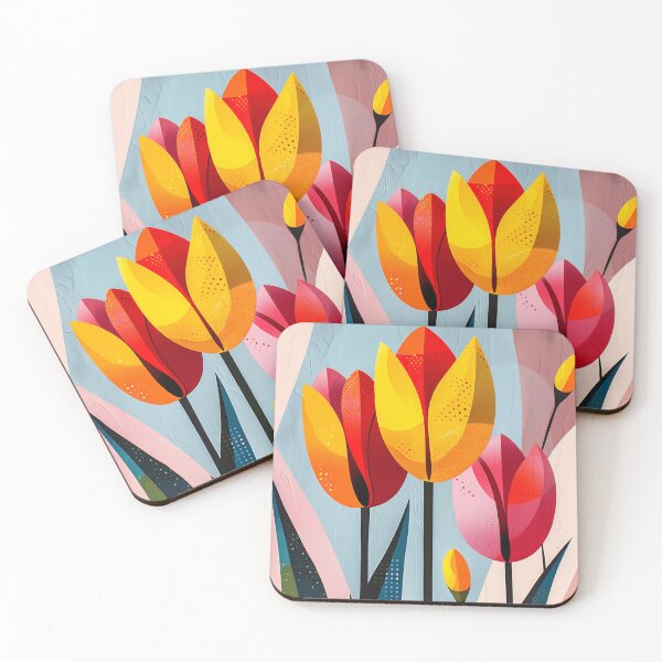 Item preview, Bold Graphic Tulips, Vivid Pop Art Spring Flower Illustration designed and sold by daila70.