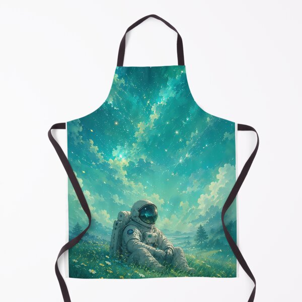 Item preview, Dreamy Astronaut in Wildflower Field | Ethereal Sci-Fi Anime Landscape Art designed and sold by The Artsy Stories.