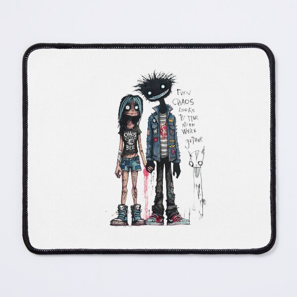 Item preview, Even Chaos Looks Better When We're Together - Gothic Punk Couple Art designed and sold by kitastylish.