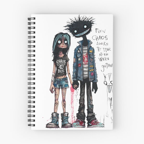 Item preview, Even Chaos Looks Better When We're Together - Gothic Punk Couple Art designed and sold by kitastylish.