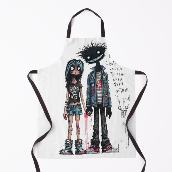 Item preview, Even Chaos Looks Better When We're Together - Gothic Punk Couple Art designed and sold by kitastylish.