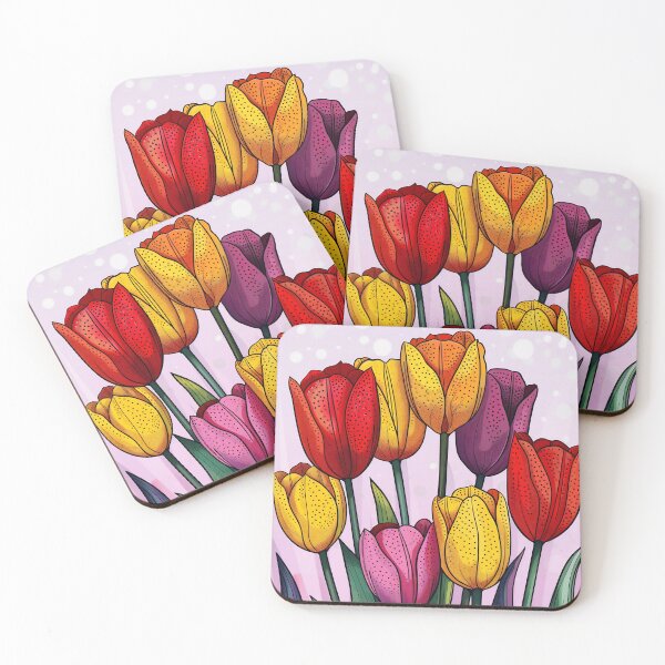 Item preview, Colorful Pop Art Tulips, Geometric Spring Floral Graphic Print designed and sold by daila70.