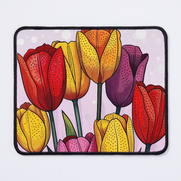 Item preview, Colorful Pop Art Tulips, Geometric Spring Floral Graphic Print designed and sold by daila70.