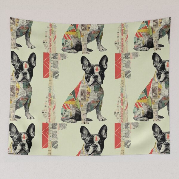 Item preview, French Bulldog puppy dog collage designed and sold by MendaciousMina.