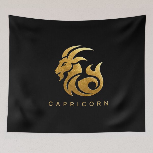 Item preview, CAPRICORN zodiac sign t-shirt golden style designed and sold by CMYKStudio.