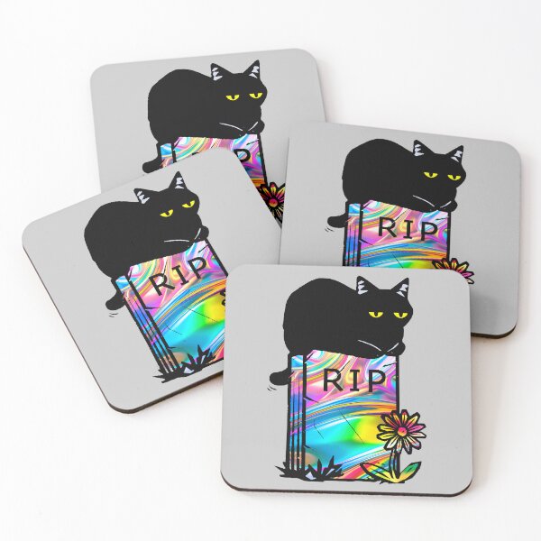 Item preview, Black Cat Aesthetic Vaporwave Holographic Colorful  designed and sold by ShurikenStar.