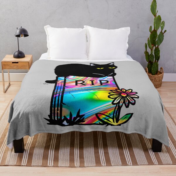 Item preview, Black Cat Aesthetic Vaporwave Holographic Colorful designed and sold by ShurikenStar.