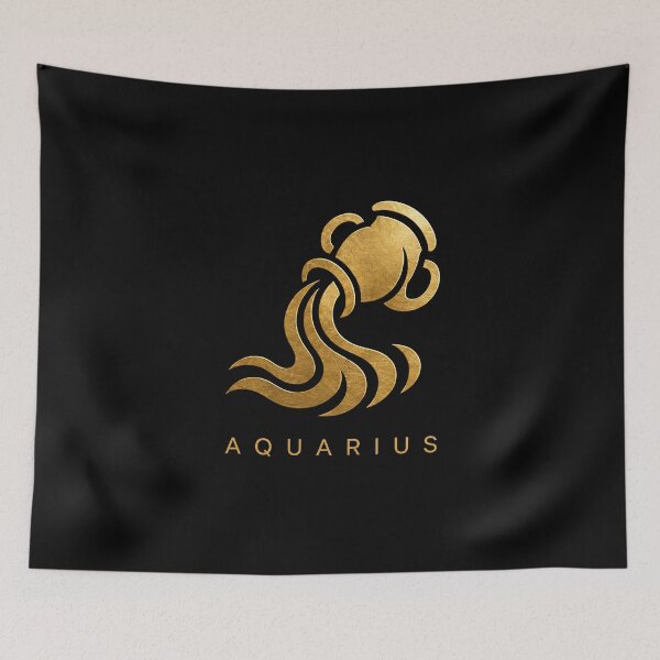Item preview, AQUARIUS zodiac sign t-shirt golden style designed and sold by CMYKStudio.