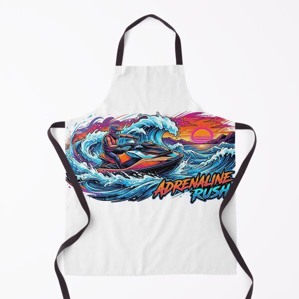 Item preview, Retro Neon Jet Ski Adrenaline Rush – Synthwave Summer Water Sports designed and sold by Wear Sculpt.
