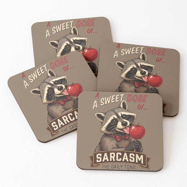 Item preview, A Sweet Dose of Sarcasm The Daily Tonic – Funny Raccoon Vintage Poster Gift designed and sold by StillWildink.