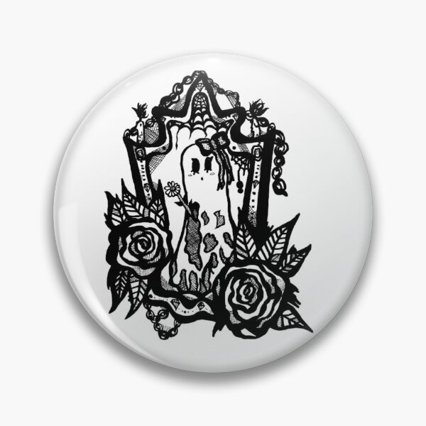 Item preview, Greyscale Pretty Ghost Gothic Rose Frame designed and sold by KayTurtless.