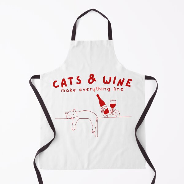 Item preview, Cats & Wine Make Everything Fine | Cute Minimal Cat Lover Design designed and sold by romelleworks.