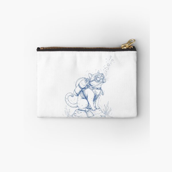 Item preview, Standing Scuba Cat - Ocean Line Art, Vintage Diver  designed and sold by JessArty ⭐⭐⭐⭐⭐.