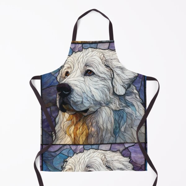 Item preview, Stained glass Great Pyrenees puppy dog designed and sold by MendaciousMina.