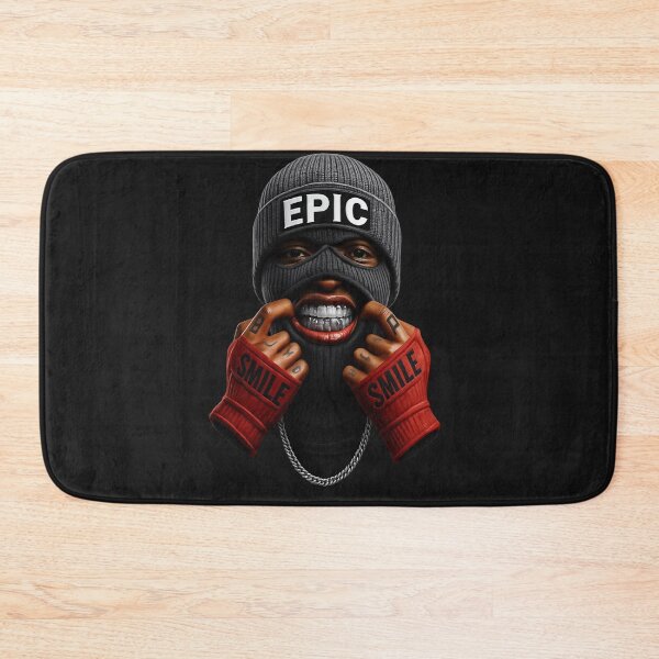 Item preview, EPIC Balaclava Smile Mask | Urban Streetwear Graphic Tee | High Contrast Hip Hop Art | SMILE Gloves Portrait Design designed and sold by Raslanity.