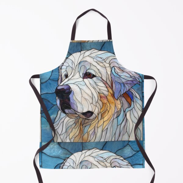 Item preview, Stained glass Great Pyrenees puppy dog designed and sold by MendaciousMina.