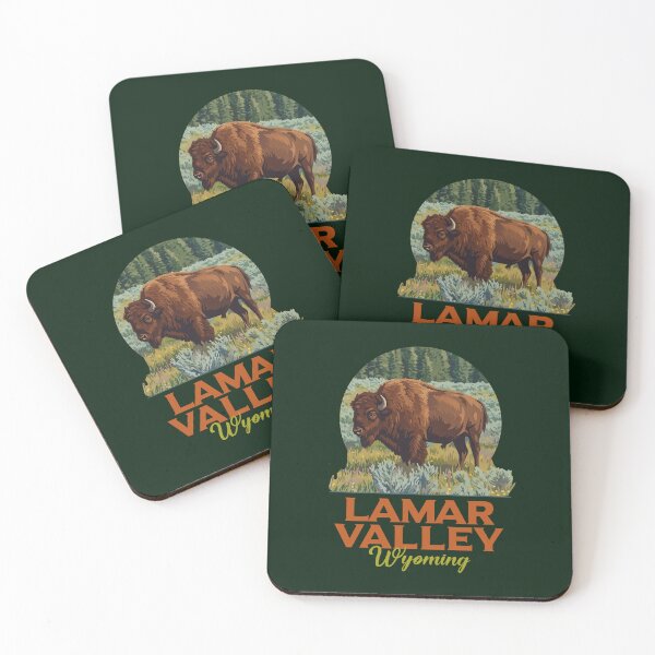 Item preview, Lamar Valley Yellowstone Vintage Bison Illustration designed and sold by LinaValearte.
