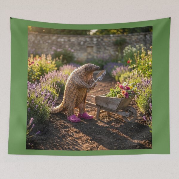 Item preview, Pangolin in Her Flower Garden designed and sold by Tridentulus.