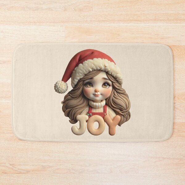 Item preview, Cute Clay Santa Girl Holding JOY Letters | Christmas Polymer Clay Art Design designed and sold by Raslanity.
