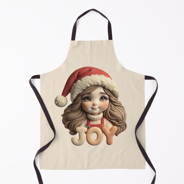 Item preview, Cute Clay Santa Girl Holding JOY Letters | Christmas Polymer Clay Art Design designed and sold by Raslanity.