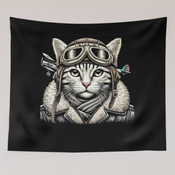 Item preview, Pilot Cat Portrait designed and sold by SiarheiYur.