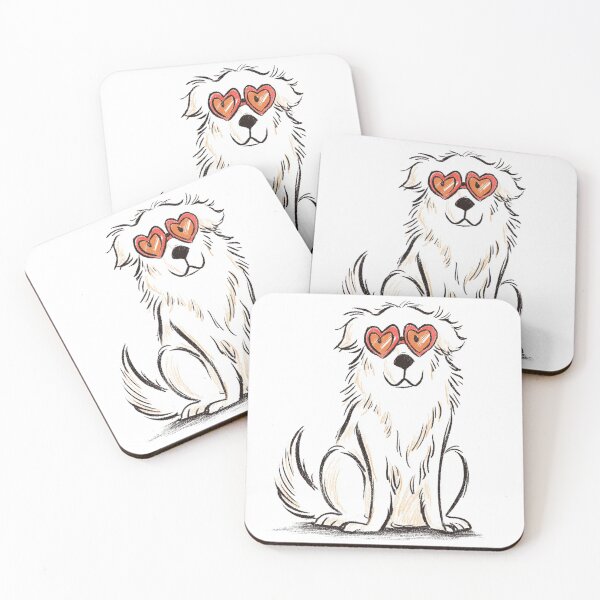 Item preview, Great Pyrenees puppy dog with heart glasses designed and sold by MendaciousMina.