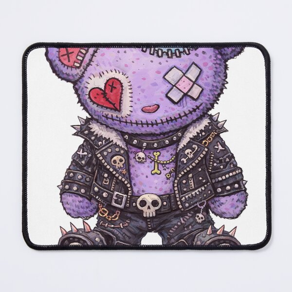 Item preview, Gothic Aviator Teddy Bear Art - Punk Rock Pilot Plush Illustration designed and sold by kitastylish.