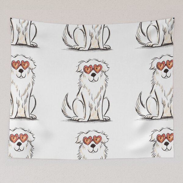 Item preview, Great Pyrenees puppy dog with heart glasses designed and sold by MendaciousMina.