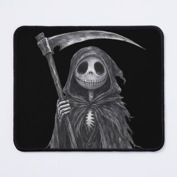 Item preview, Gothic Grim Reaper Jack Skeleton Art - Dark Fantasy Scythe Illustration designed and sold by kitastylish.