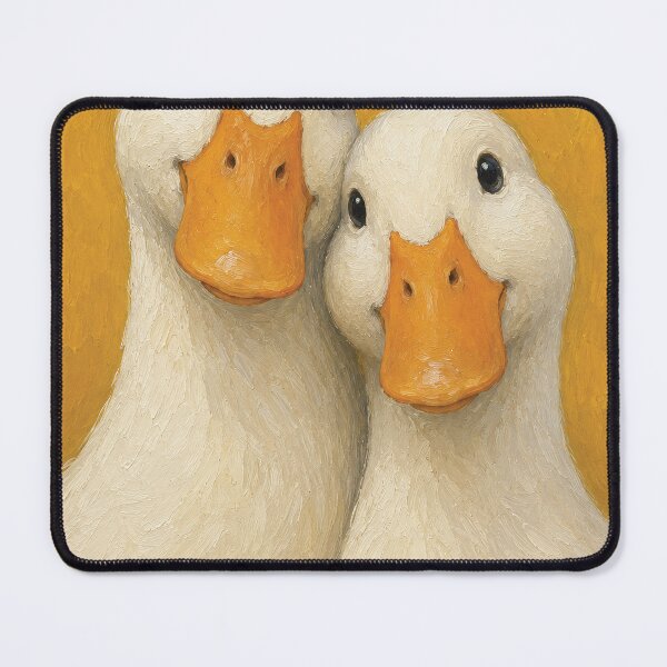 Item preview, Cute White Ducks Oil Painting designed and sold by Nordo Studio.